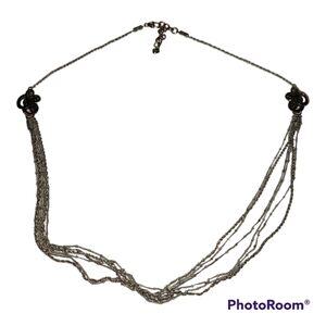 Brighton Silver Toned Multi-strand Pendent Necklace